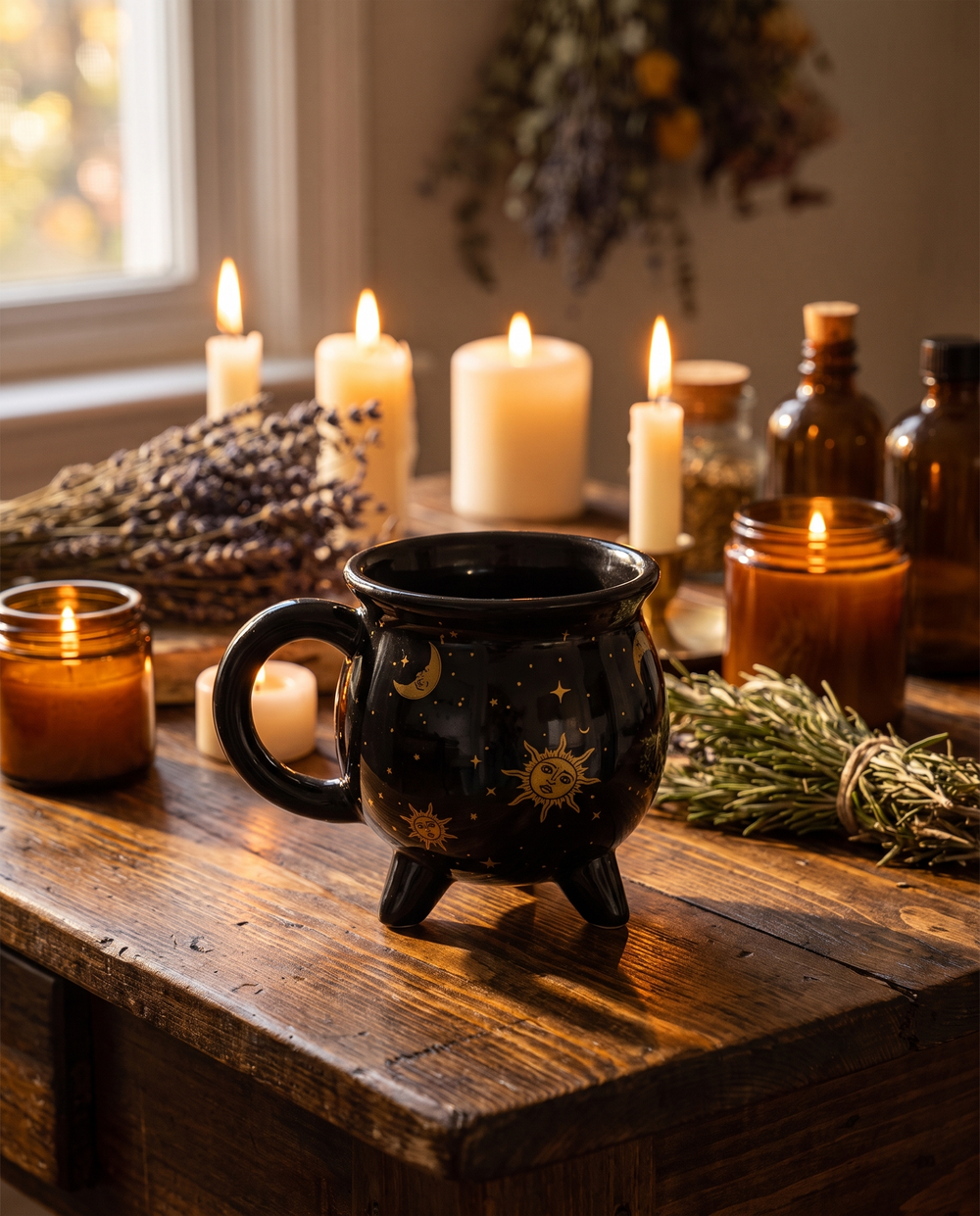 Cauldron mug on a kitchen counter