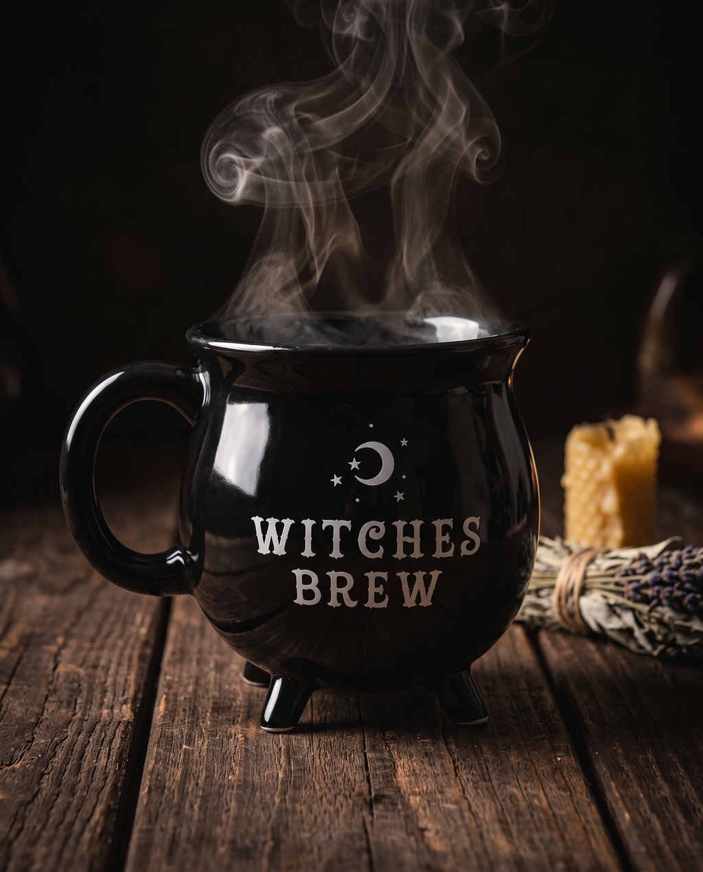 Witch brew mug with steam curling