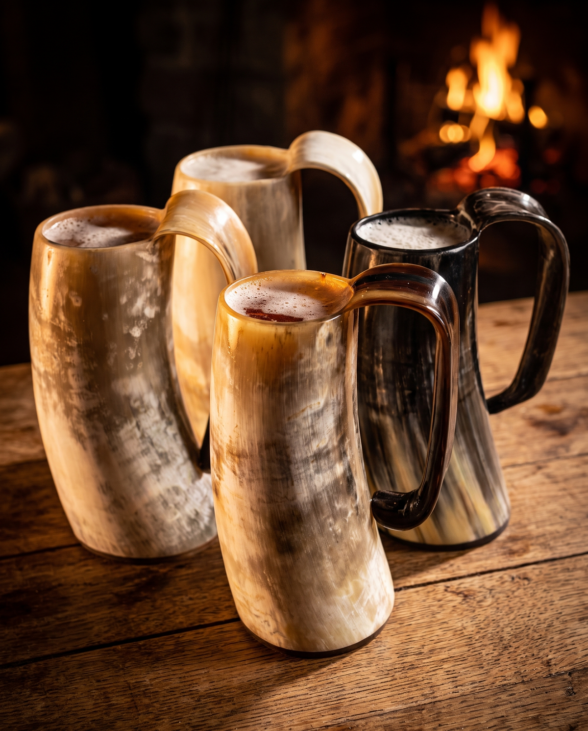 Ox horn tankard grain detail